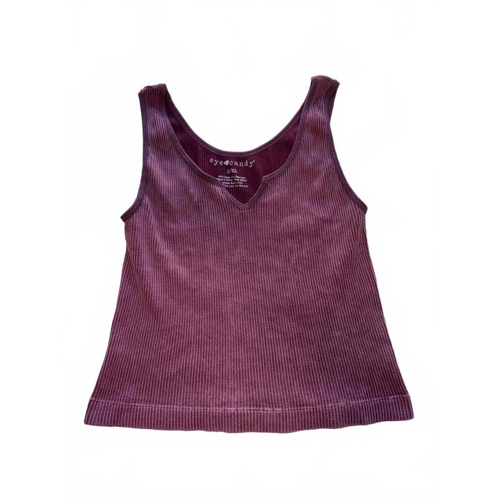 eyecandy Ribbed Purple Tank Top L/XL
